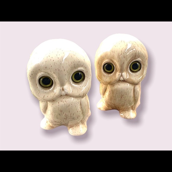 Owl Statues Vintage Studio Pottery Canada Set Of 2 Porcelain Figurines - Picture 2 of 9